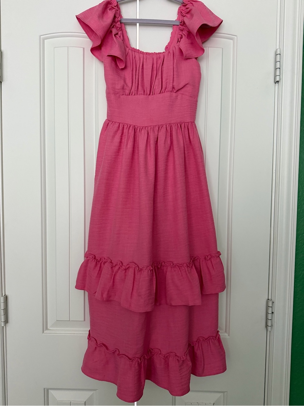 Bonnie Jean Hot Pink Ruffle Tiered Dress